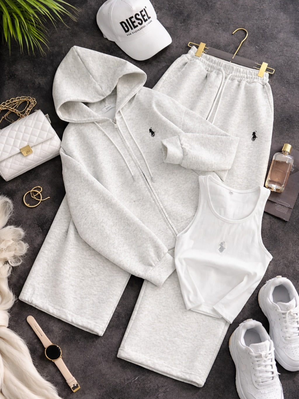 Polo 3'lü Set Takım Gri