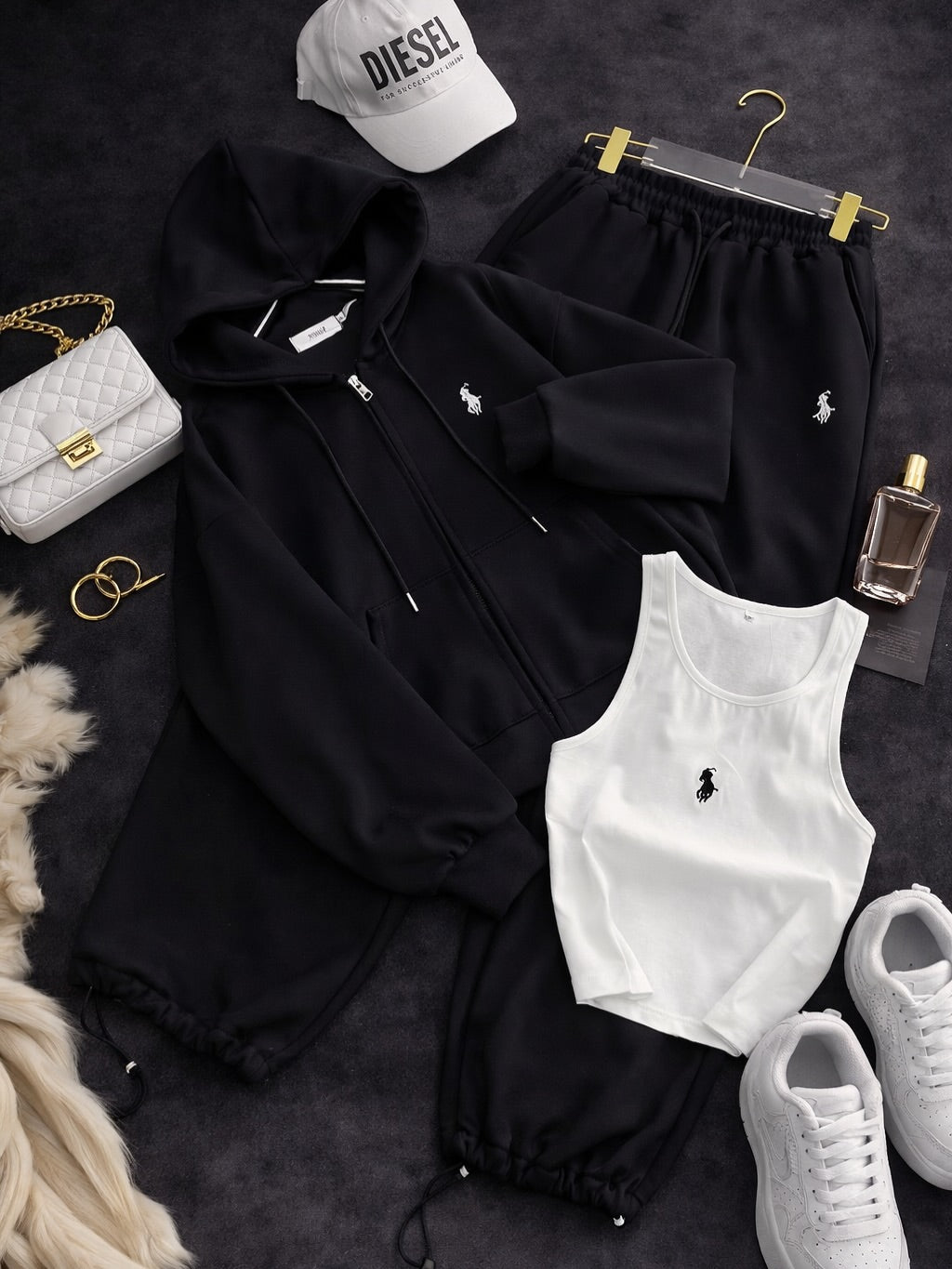 Polo 3'lü Set Takım Siyah