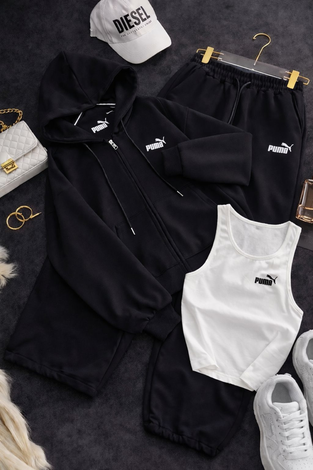 Puma 3'lü Set Takım Siyah
