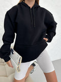 Oversize Kapşonlu Sweatshirt Siyah