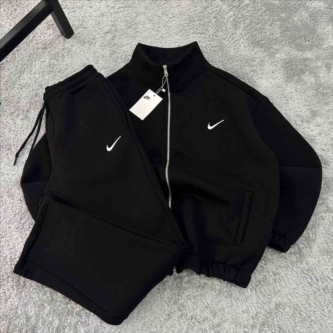 Nk Fermuarlı Eşofman Takımı Unisex Siyah