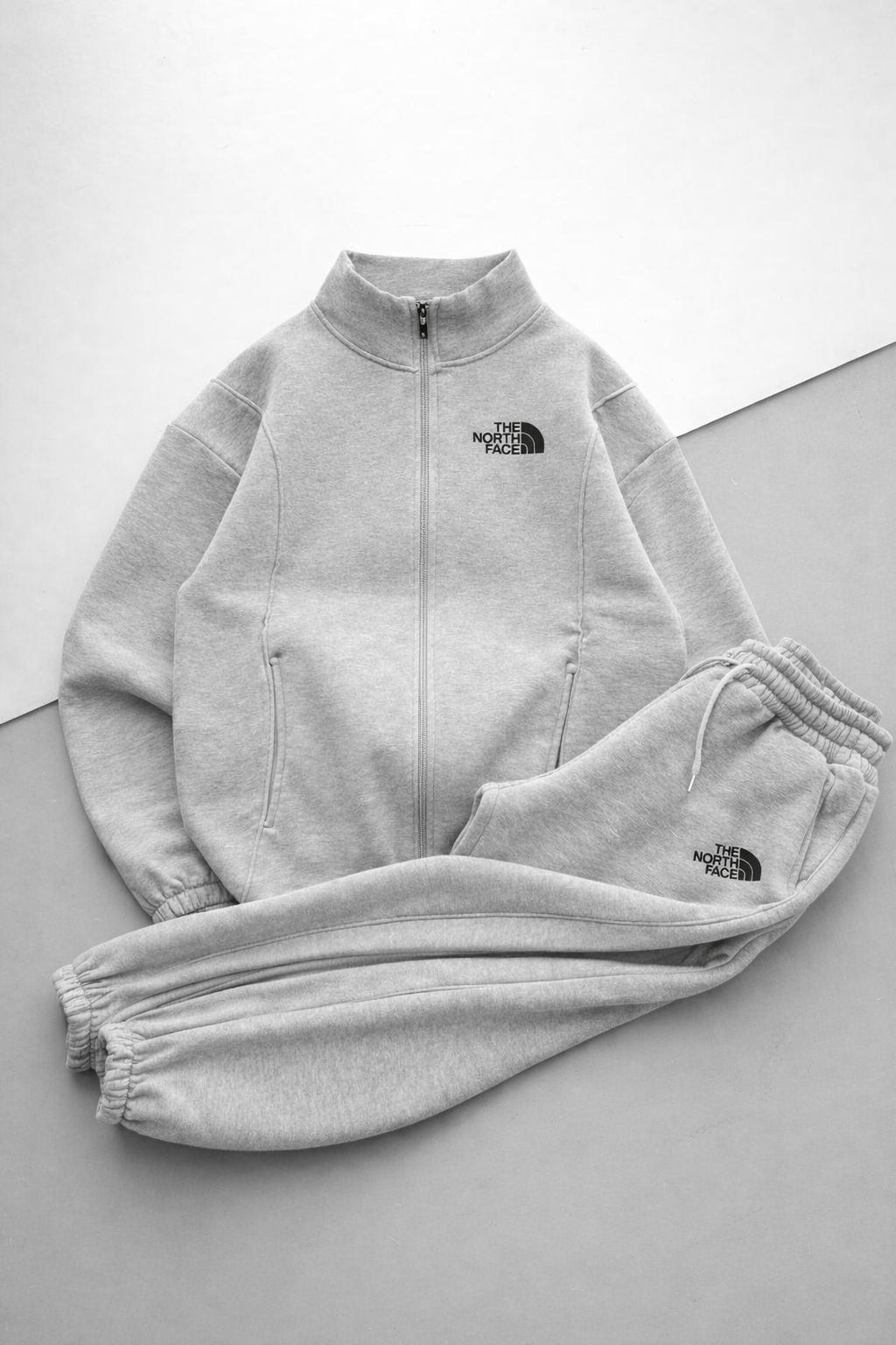 North Fermuarlı Eşofman Takımı Unisex Gri