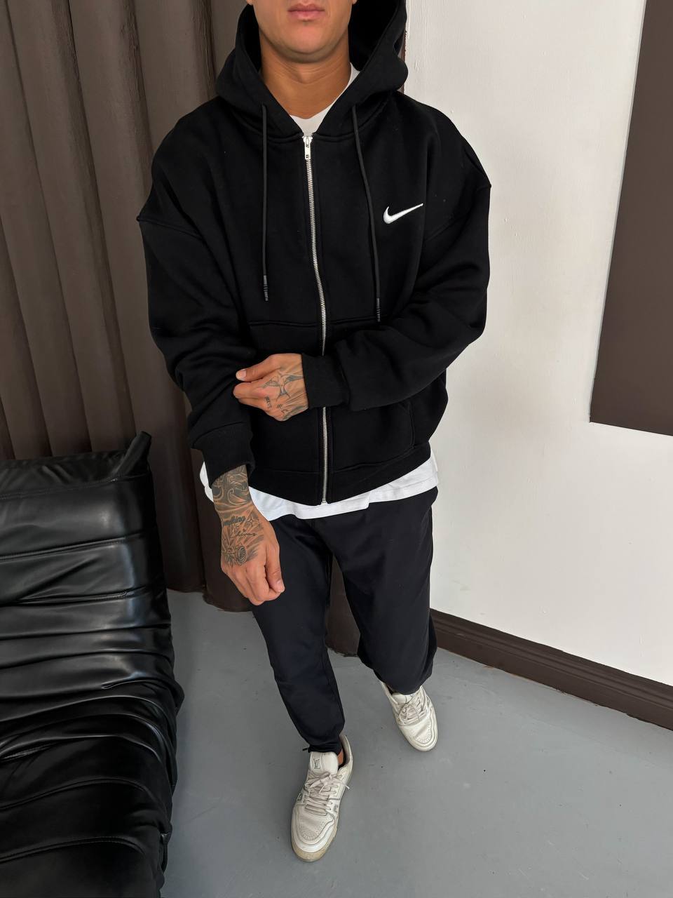 Nike Tik Oversize Fermuarlı Hırka Siyah