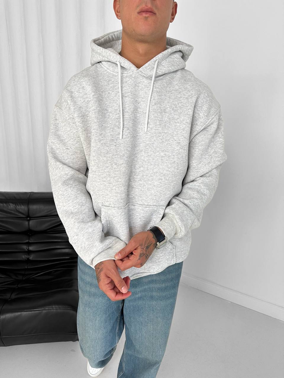 Oversize Hoodie 3 İplik Şardonlu %100 Pamuk