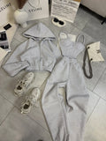 Oversize 3'lü Set Gri Takım