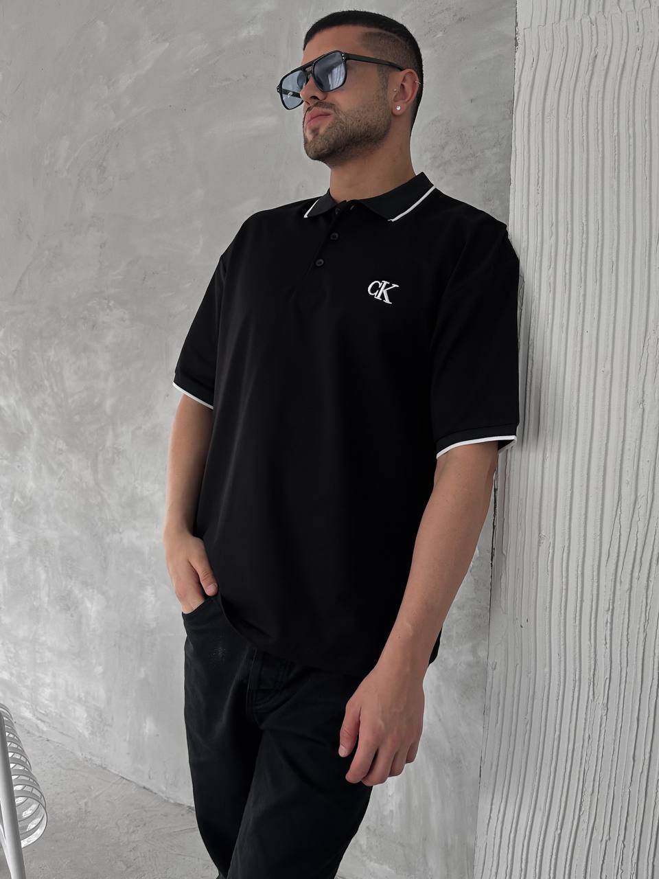 CK POLO YAKA  T-SHİRT SİYAH