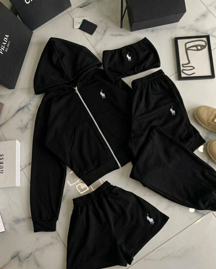 POLO SİYAH YAZLIK YENİ SEZON 4'LÜ SET