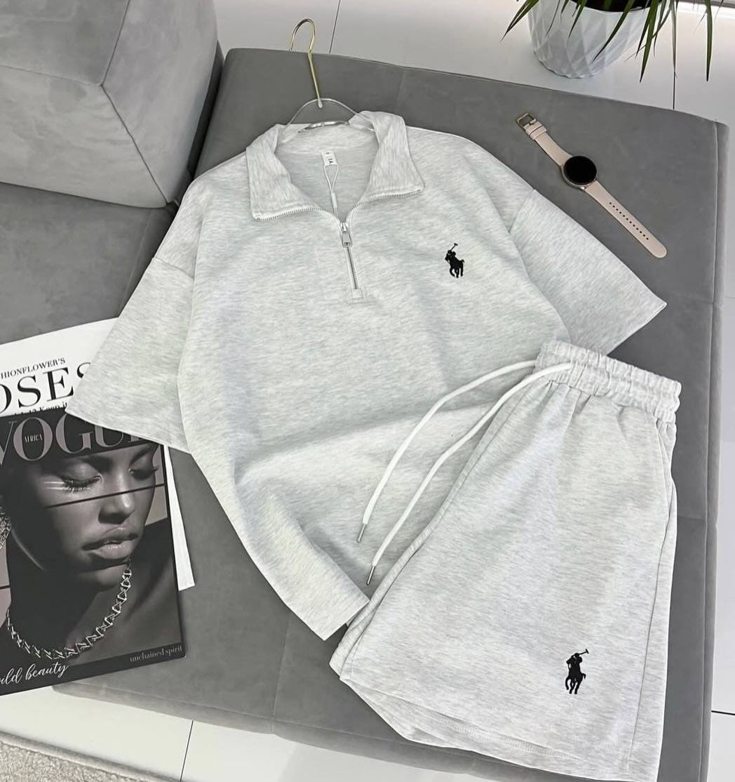 POLO GRI TAKIM TİŞÖRT + ŞORT OVERSİZE YENİ SEZON