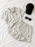 GRİ US & POLO SET YAZLIK ŞORT TİŞÖRT