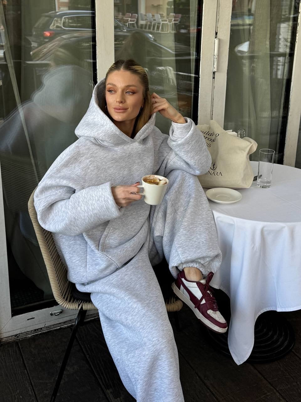Kadın Oversize Eşofman Takımı Gri