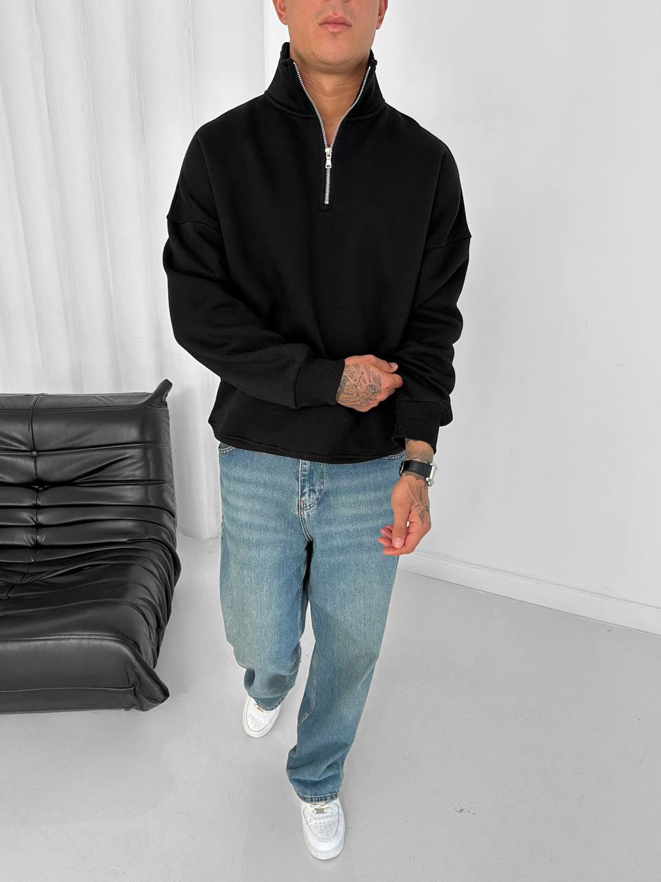 Yarım Fermuarlı Sweatshirt