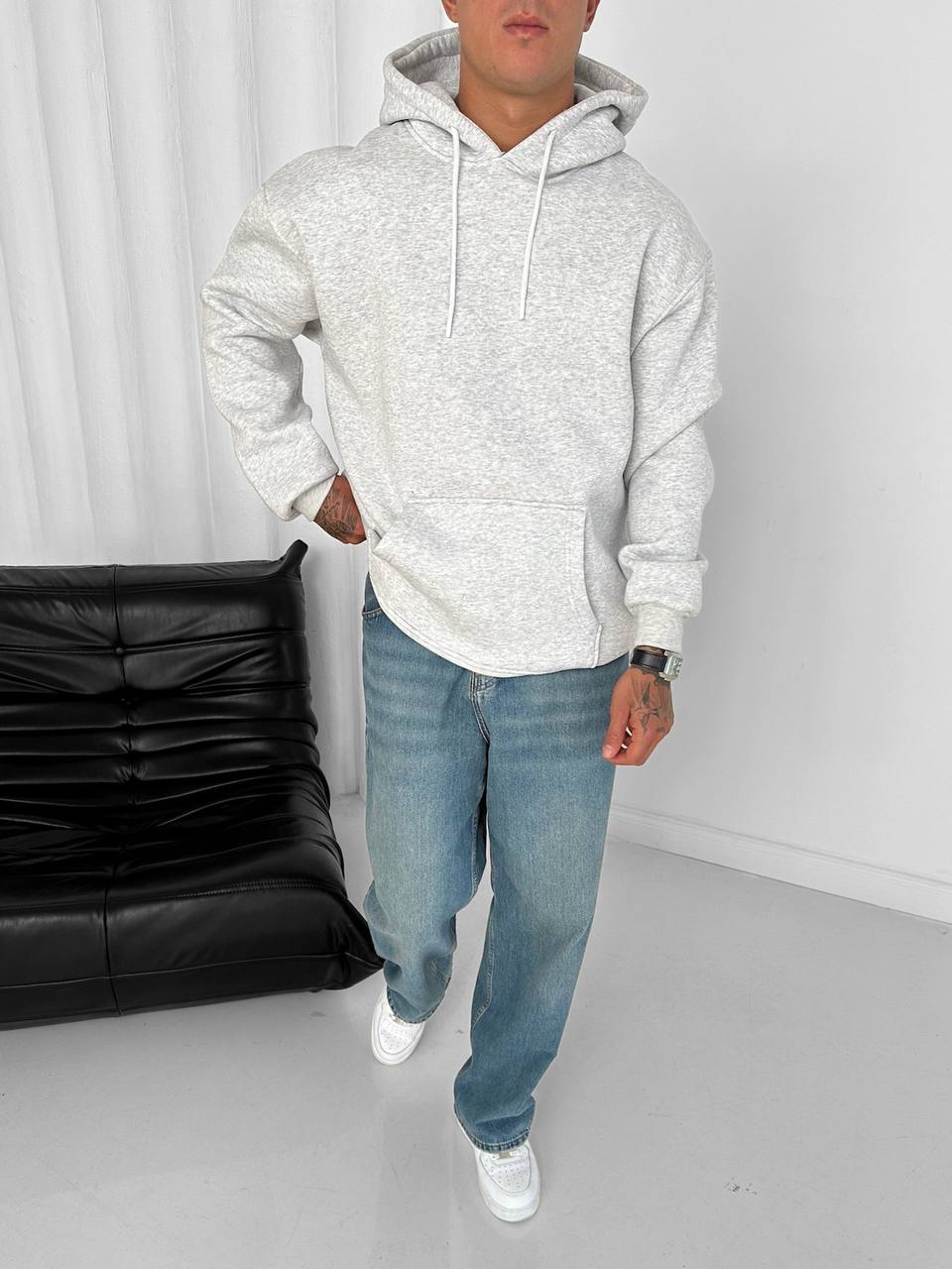 Oversize Hoodie 3 İplik Şardonlu %100 Pamuk