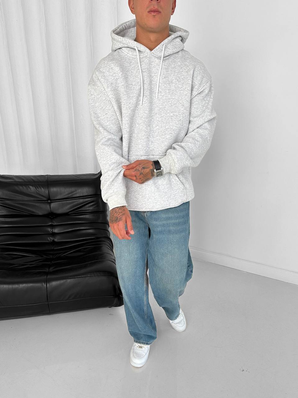 Oversize Hoodie 3 İplik Şardonlu %100 Pamuk