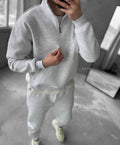 Yarım Fermuarlı Sweatshirt Jagger Pants Takım 3 İplik Şardonlu %100 Pamuk