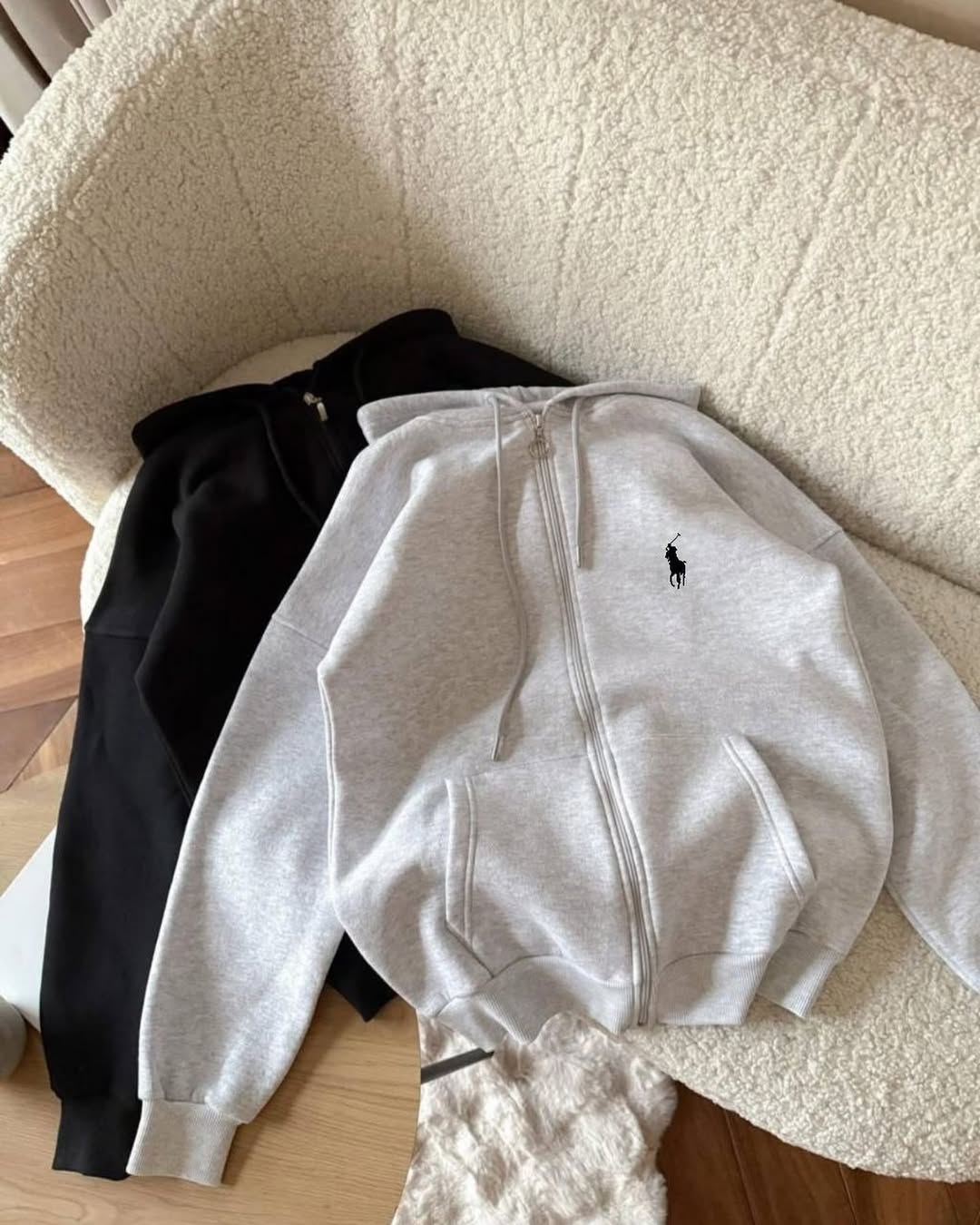 US.POLO FERMUARLI HIRKA 3 İPLİK ŞARDONLU %100 PAMUK OVERSİZE KALIP HOODIE