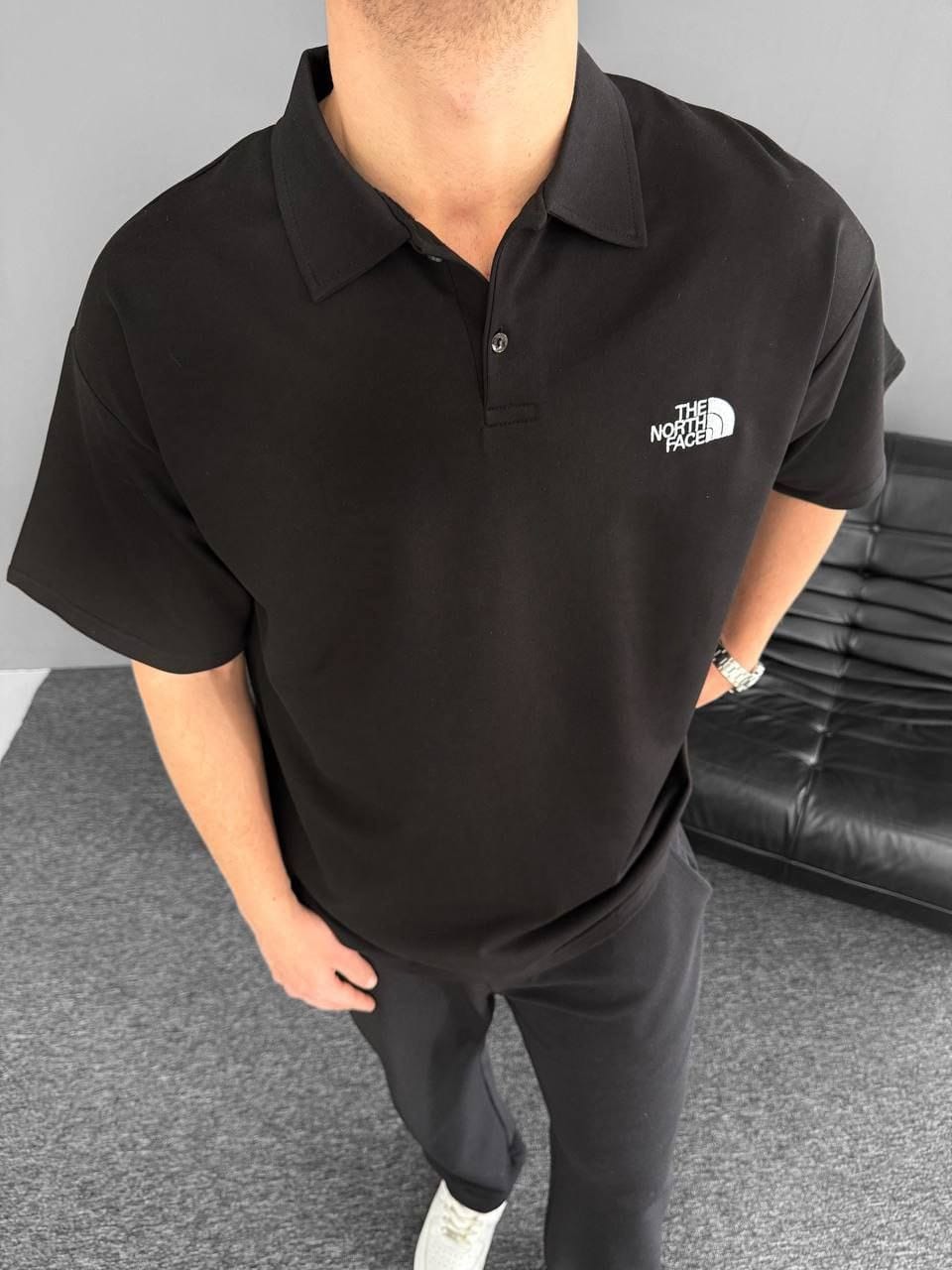 NORTH FACE POLO YAKA T-SHİRT SİYAH