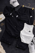Nike 3'lü Set Takım Siyah Mevsimlik Yazlık Kumaş