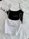 2'Lİ SET SİYAH BEYAZ CALVİN KLEİN CROP